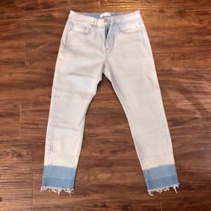 LOFT Cropped/ Frayed Jeans